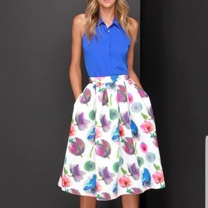 Floral midi skirt